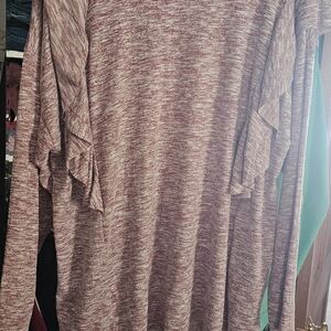 Maurices Maroon Heathered Ruffle Sleeve Blouse